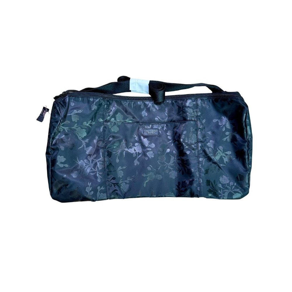 Victoria’s Secret Duffle Bag NWT – Black Floral Satin Travel Carry-On